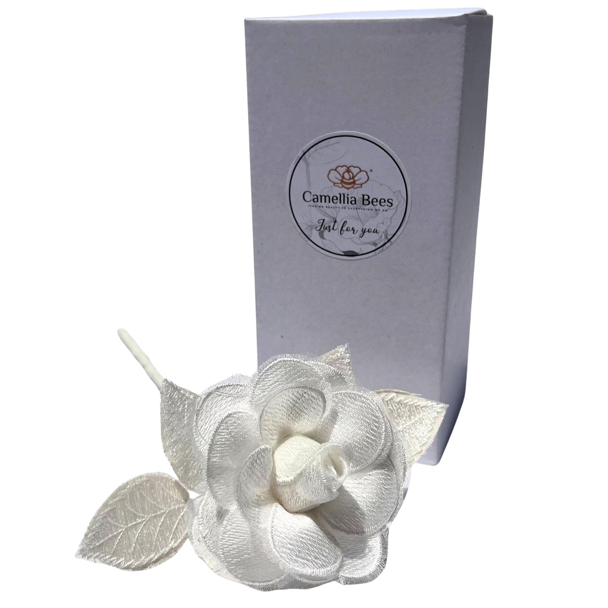 Camellia Bees lace rose close-up with 12-inch stem for versatile display