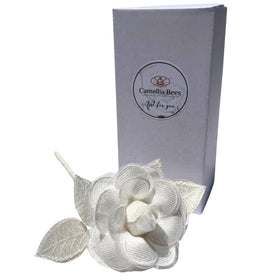 Camellia Bees lace rose close-up with 12-inch stem for versatile display