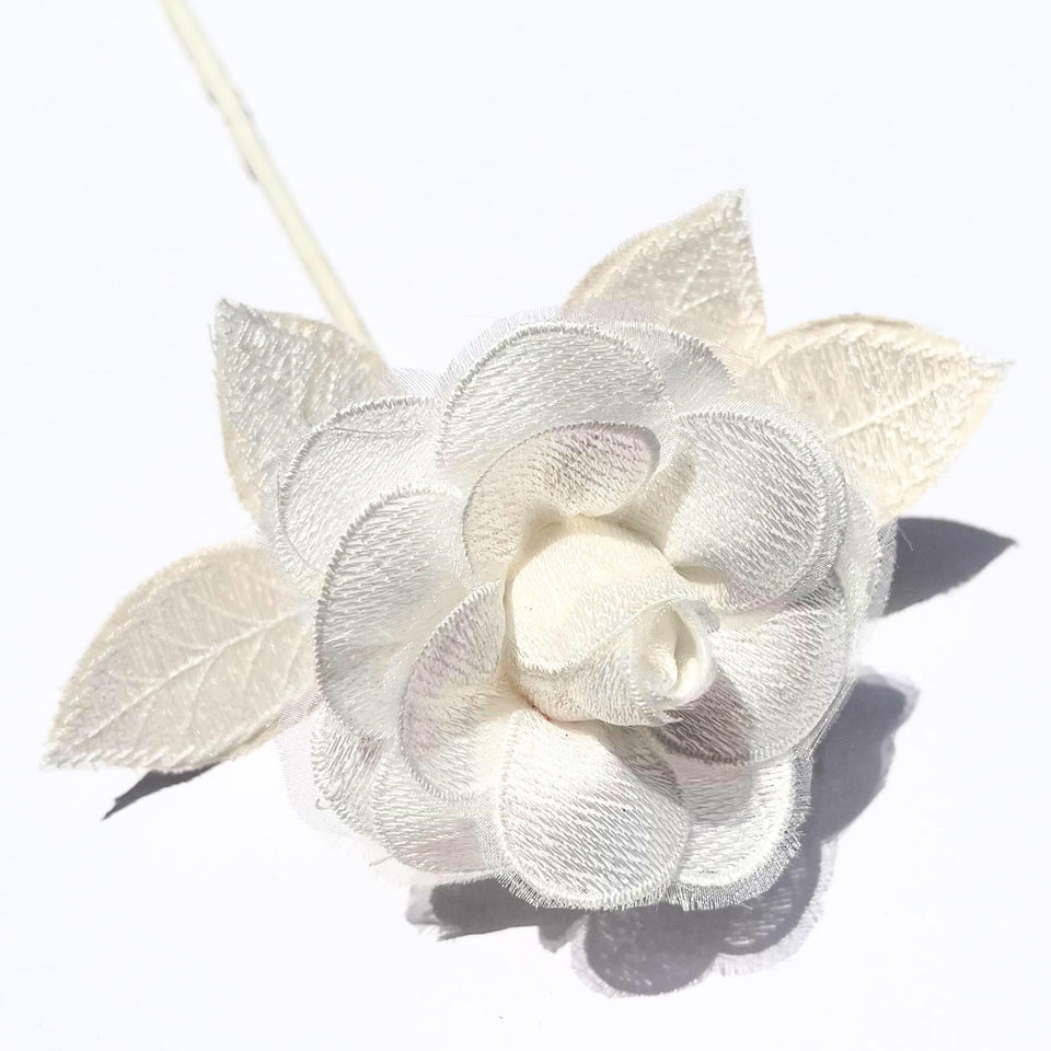 Camellia Bees lace rose handmade detail showing delicate petals for a timeless keepsake