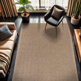 CAMILSON Easy Jute Rug in natural tone offers versatile indoor-outdoor living spaces.