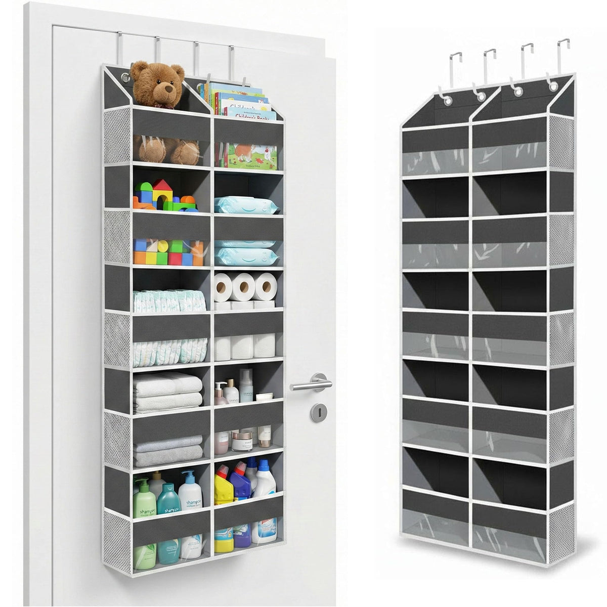 Camkey 10-pocket over-the-door organizer keeps clothing and accessories neatly within reach.