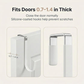 Camkey fits 1 3/8-inch doors for easy, damage-free hanging.