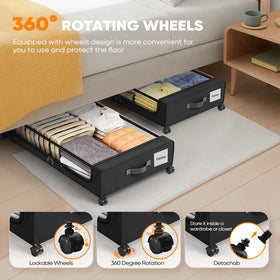 Camkey under-bed shoe-and-clothes organizer helps sort seasonal outfits.