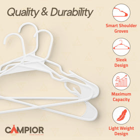 Campior ultra-slim 0-197-inch profile maximizes closet space for more outfits.