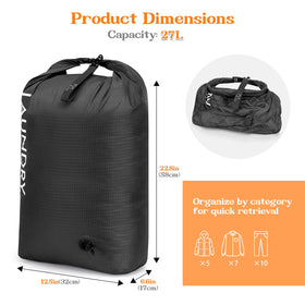 CANBOX bag with one-way air-release valve enabling easy space-saving compression