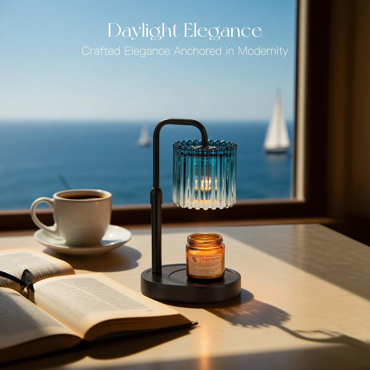 Candeldo Candle Warmer Lamp with timer dial enables controlled scent release for evenings.