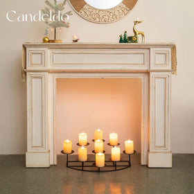 Candeldo dining room centerpiece black candle holder complements table settings beautifully.