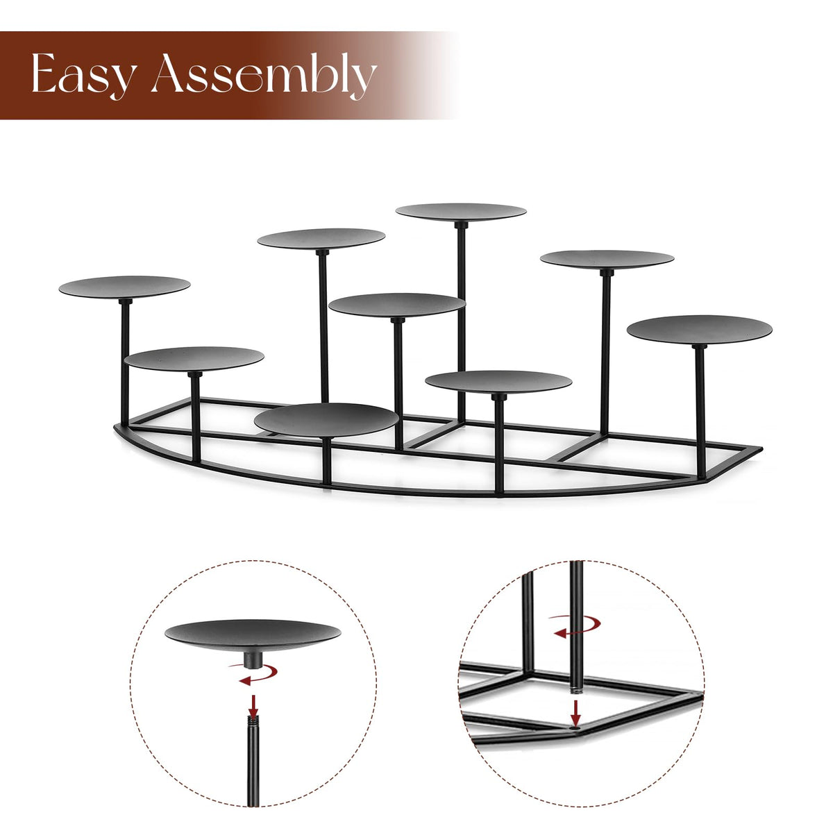 Candeldo floor candelabra black offers a stunning focal point for living spaces.