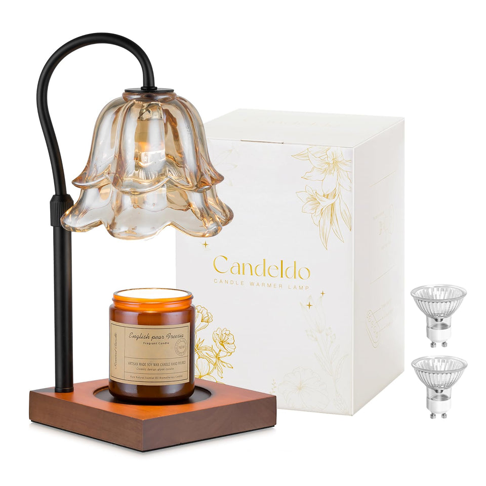 Candeldo Flower crystal glass lampshade provides warm ambiance.