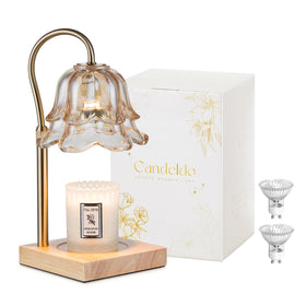 Candeldo flower gold warmer lamp with crystal shade for romantic ambient lighting.