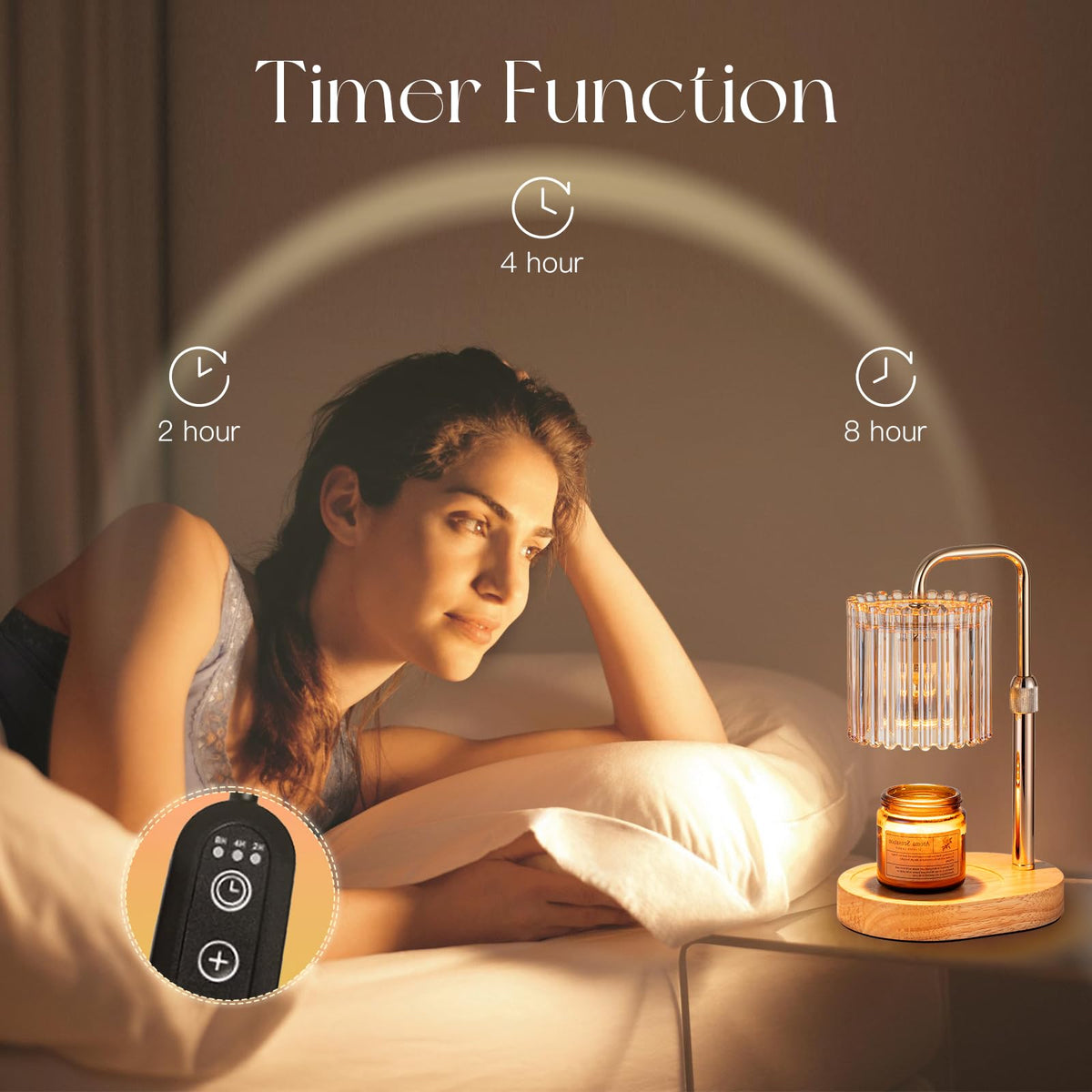 Candeldo height-adjustable wax warmer lets you set perfect candle height.