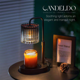 Candeldo height-adjustable wax warmer demonstrates adjustable height for fitting candles