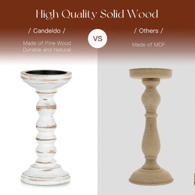 Candeldo rustic farmhouse candle holders showcase natural pine grain