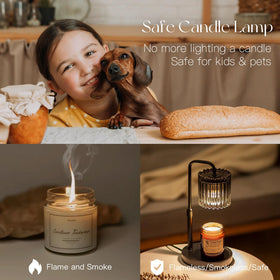Candeldo smoke-gray striped shade softly reflects light for cozy decor