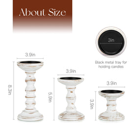 Candeldo pillar large whitewash candle holder creates a balanced centerpiece
