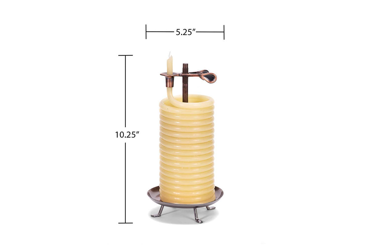 Closeup of Candle by the Hour beeswax coil highlighting natural material