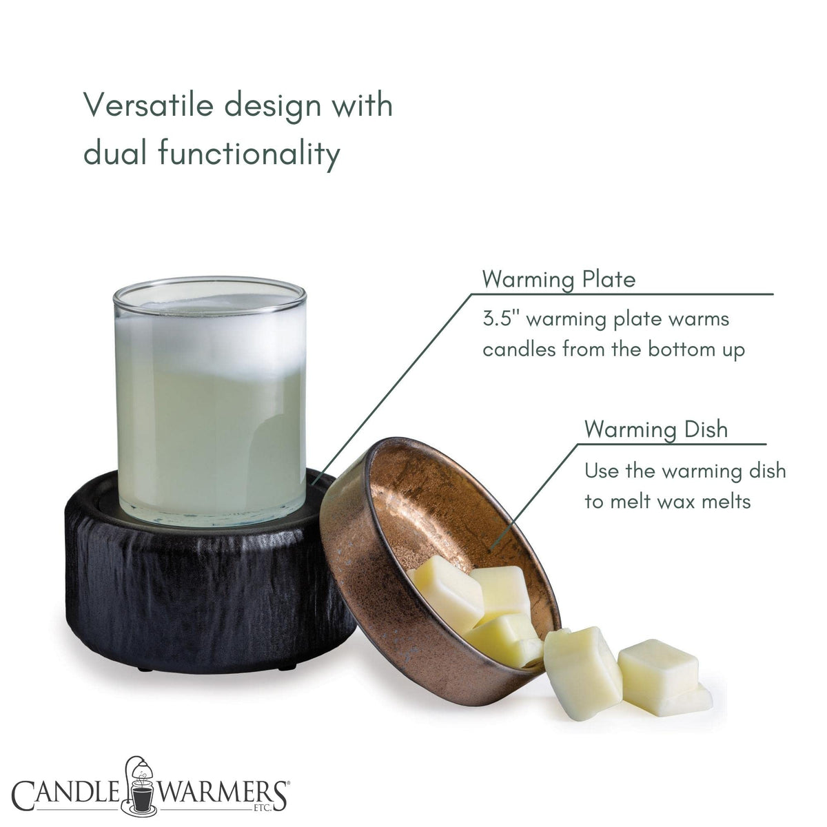 Candle Warmers ETC 2-in-1 includes a 1-year warranty for peace of mind.