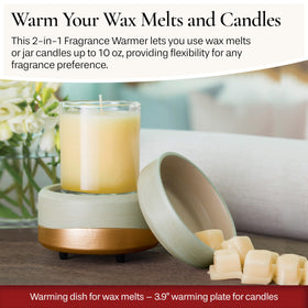 Candle Warmers Etc 2 in 1 warming plate for candles provides safe consistent scent