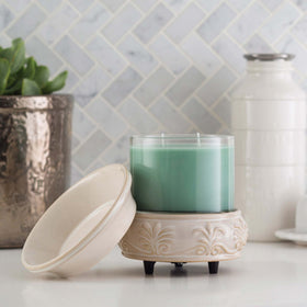 Candle Warmers 2-in-1 in cream color complements any room decor.