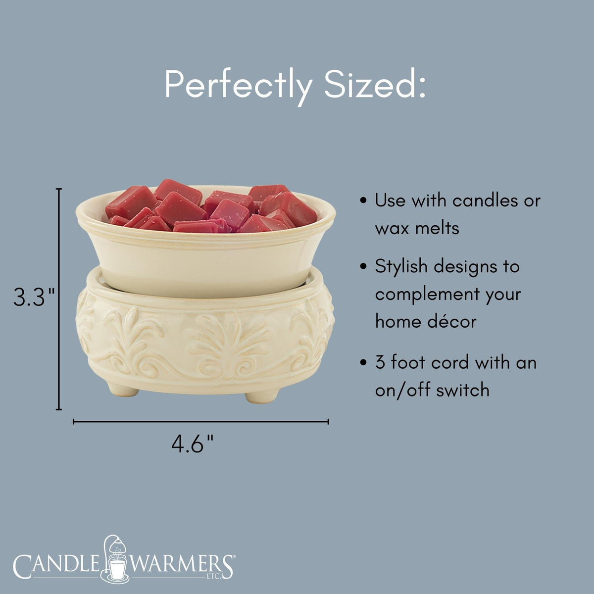 Candle Warmers 2-in-1 dial switch for easy operation.