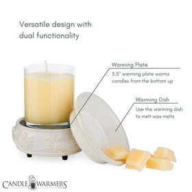 Candle Warmers 2-in-1 warmer size fits desks and shelves.