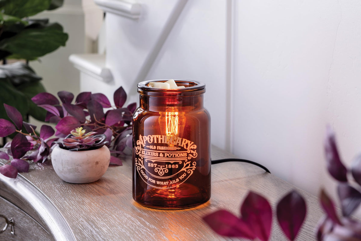 Candle Warmers ETC amber glass apothecary warmer for cozy mood