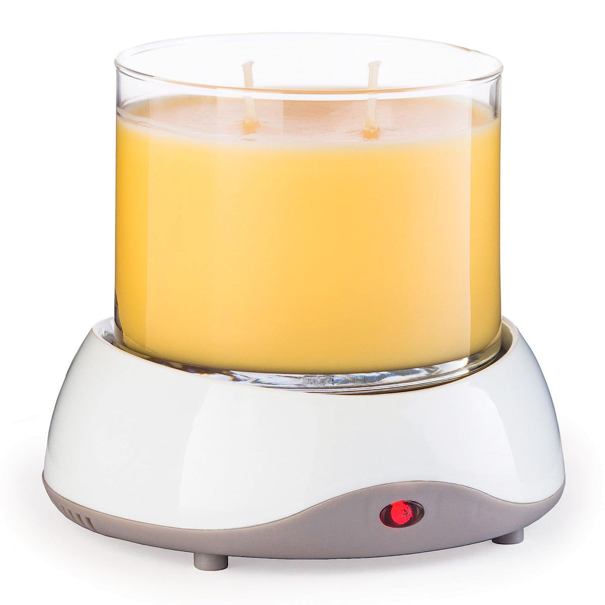 Candle Warmers Etc auto shutoff plate white front view showing safe, flame-free fragrance diffusion.