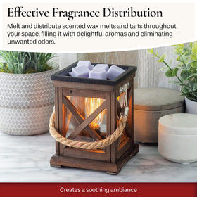 Candle Warmers ETC espresso-washed finish highlights elegant décor and ambiance