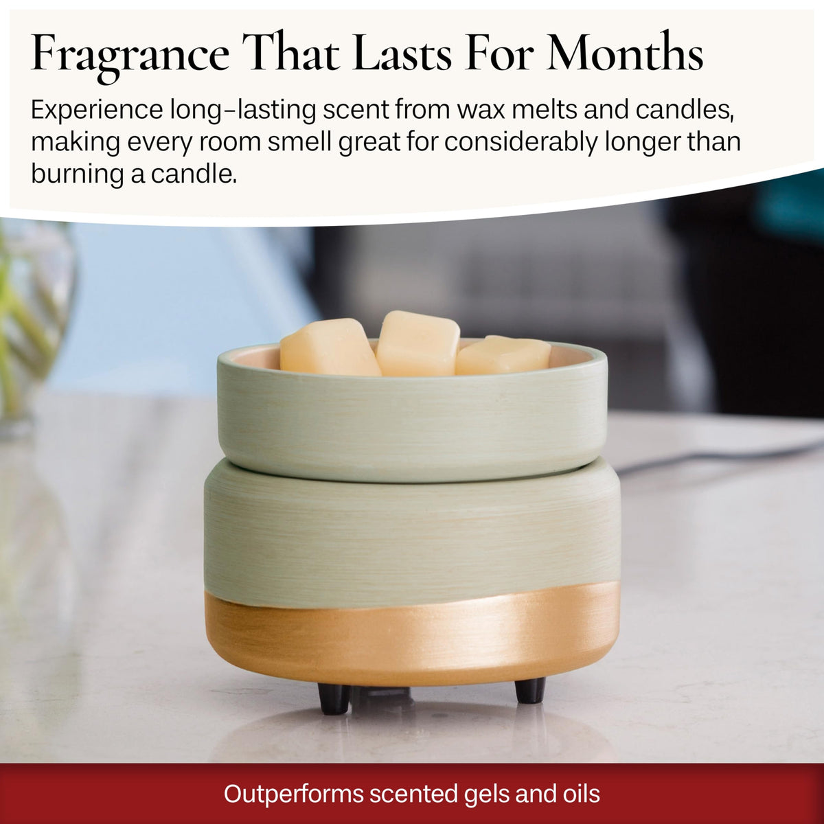 Candle Warmers Etc removable dish enables quick refills and cleanup of melts