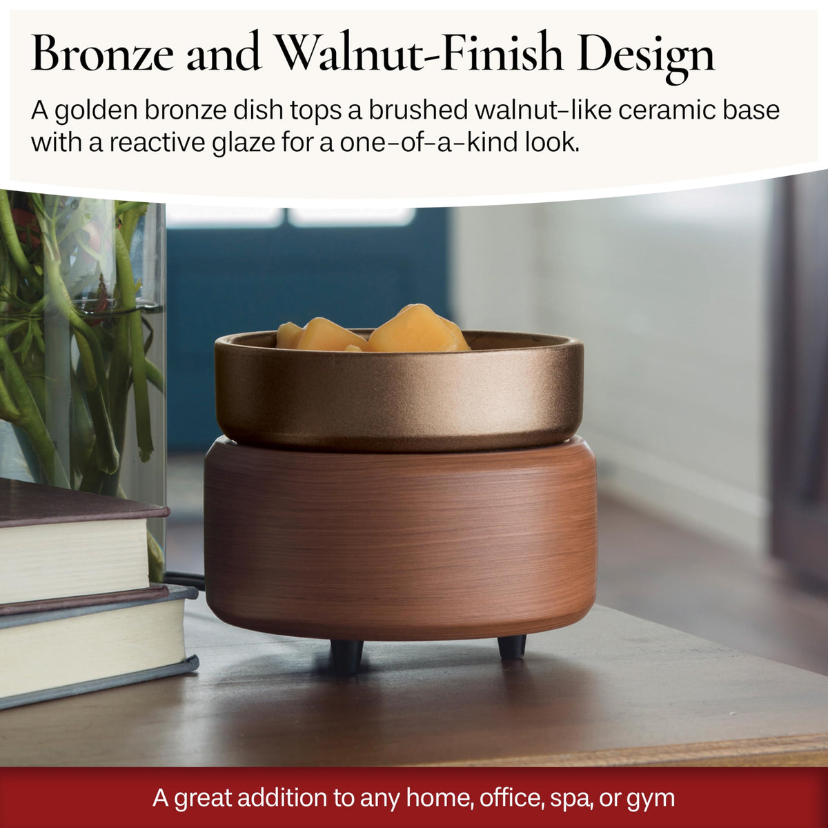 Candle Warmers ETC versatile placement for living room, office, spa, or gym