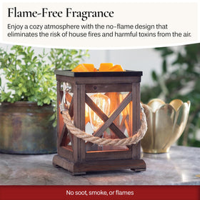 Candle Warmers ETC walnut wood dish showcases durability while melting wax safely