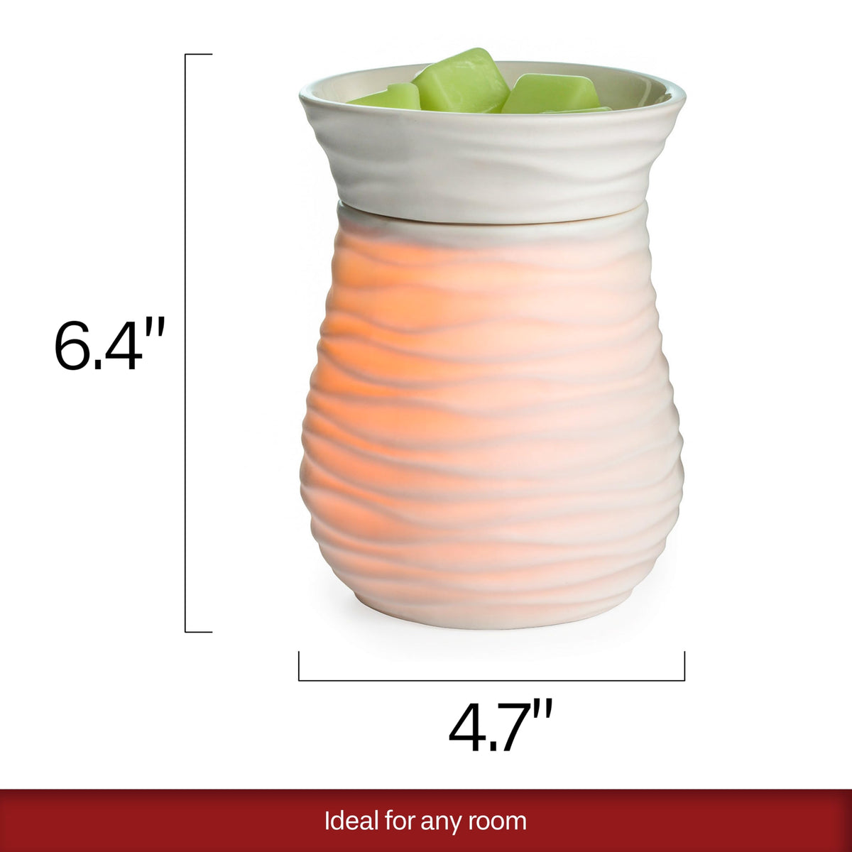 Candle Warmers Illumination Warmer compact dimensions 4.7 by 4.7 by 6.4 inches