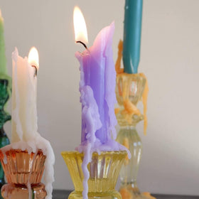 Candlestock Hippie Drippy modern art candle sparks creative centerpiece ideas.