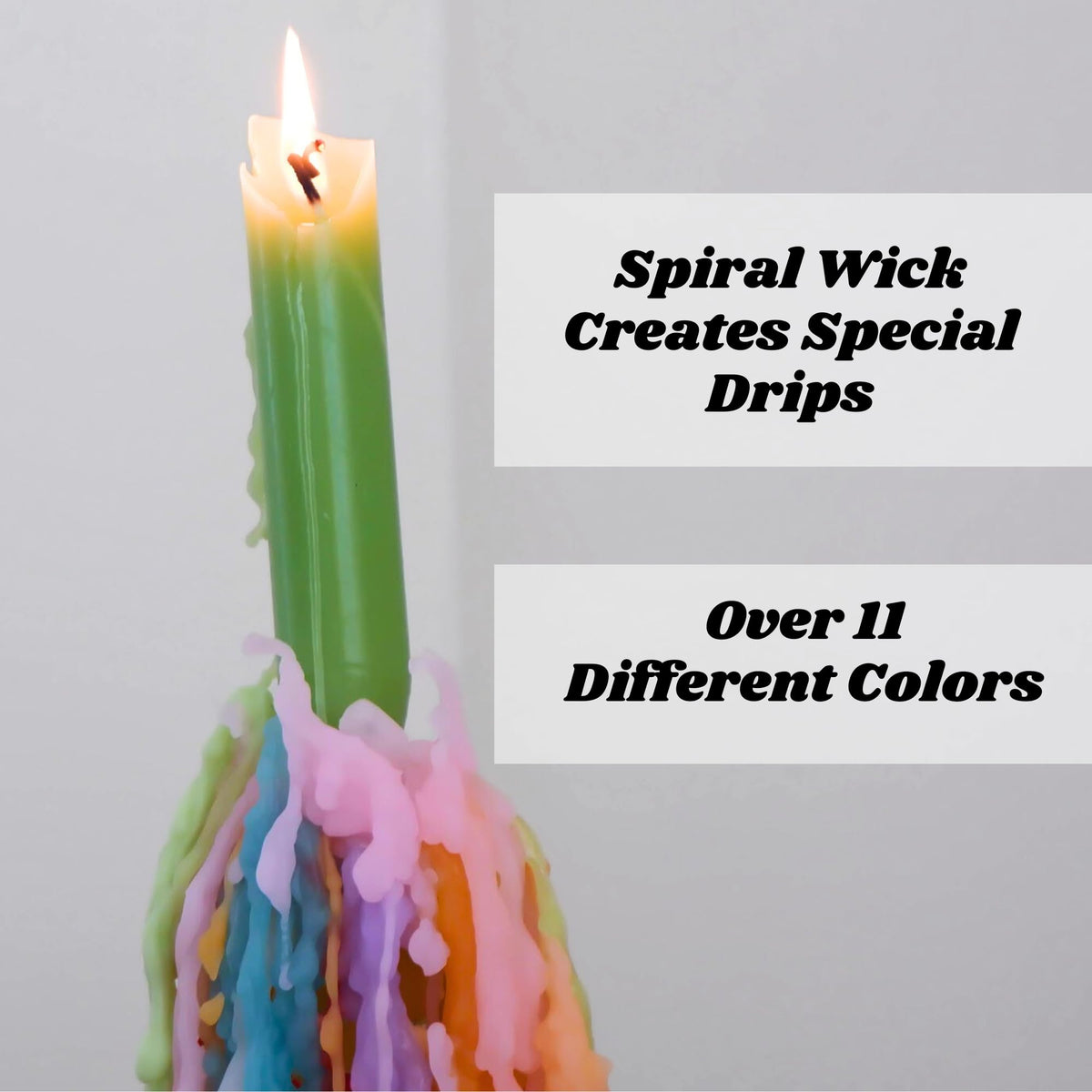 Candlestock Hippie Drippy yellow bottle candle brightens table decor.