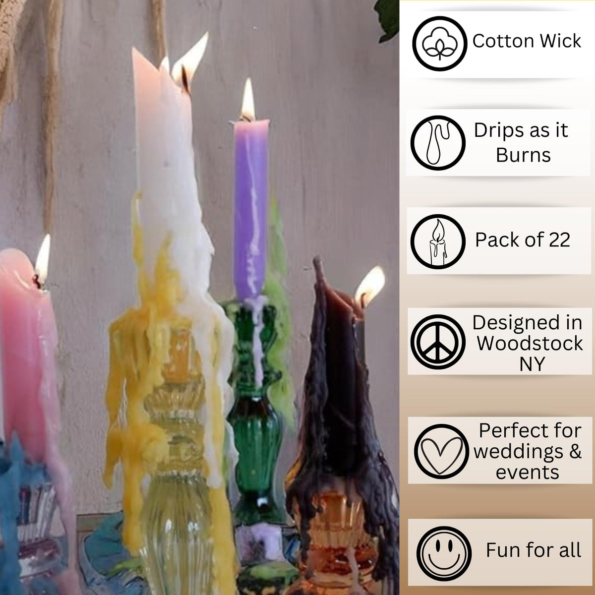 Candlestock blue wine bottle drip candle cool coastal look