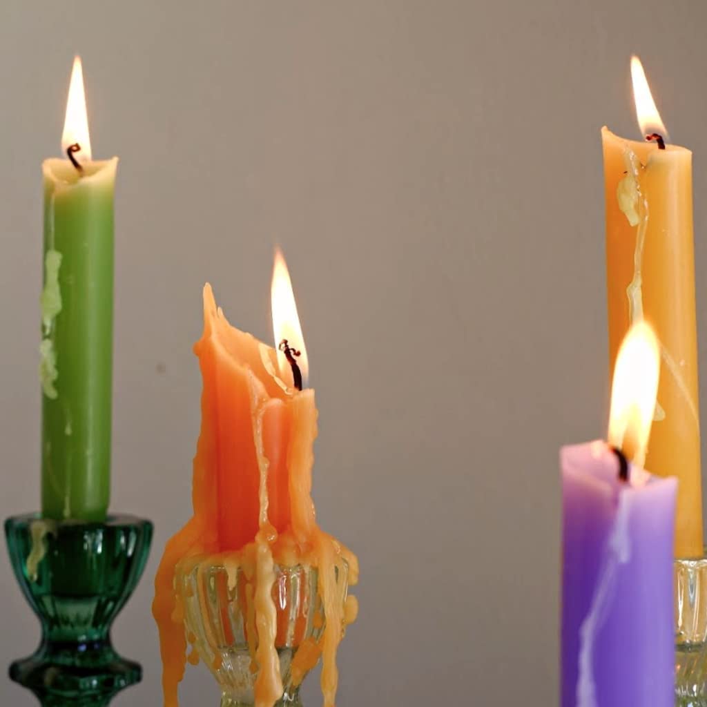 Candlestock green wine bottle drip candle fresh botanical touch