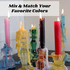 Candlestock pink wine bottle drip candle playful romantic vibes