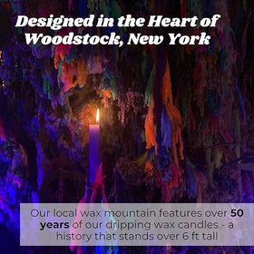 Candlestock purple wine bottle drip candle dramatic waterfall effect