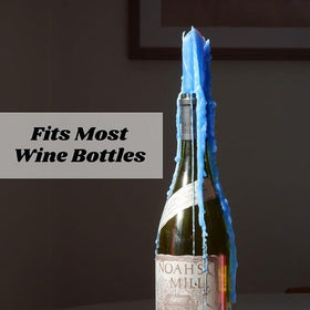 Candlestock turquoise wine bottle drip candle vibrant accent