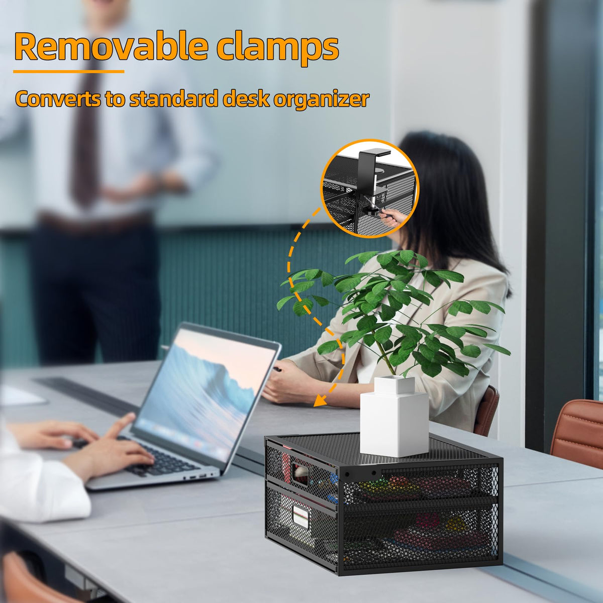Cankm drawer features a smooth mesh design for easy viewing of contents.