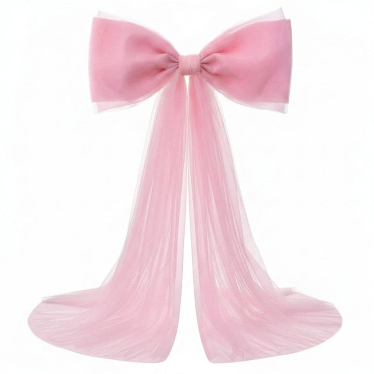 Canlierr extra-large pink organza bow creates a dramatic wedding backdrop