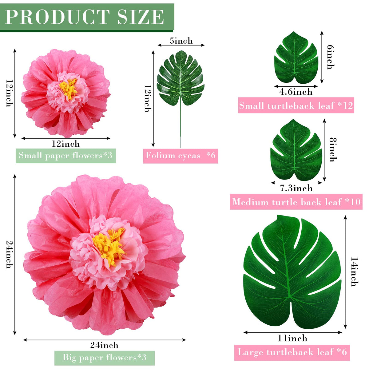 Canlierr hibiscus paper flower 24-inch backdrop setup for luau or wedding