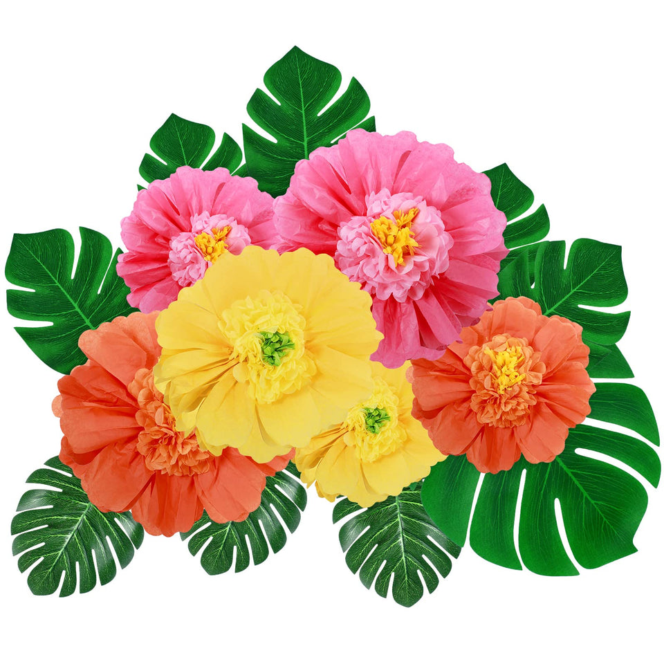 Canlierr hibiscus paper flower 24-inch for tropical backdrop and event decor