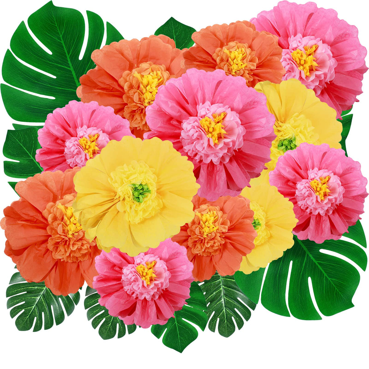 Canlierr tropical paper flower 24-inch adds bold color to any backdrop.
