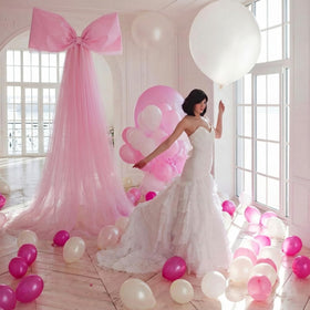 Canlierr wedding backdrop pink bow adds refined romance to ceremony spaces