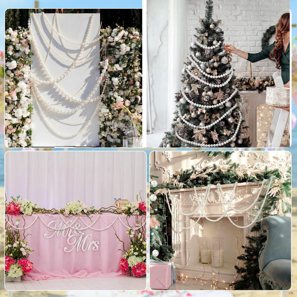 Canlierr wedding decor pearl garland adds chic, editorial-worthy scenes for memories