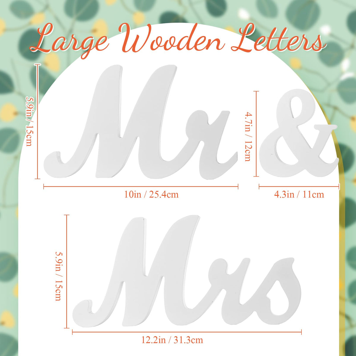 Canlierr wooden Mr & Mrs letters stand gracefully on a table