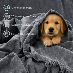CAPALOCA dog-friendly couch cover keeps pet messes at bay