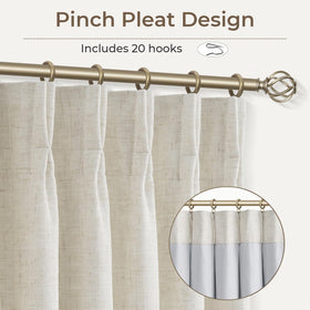 CAPALOCA pinch-pleat curtains hung with versatile options for flexible room styling