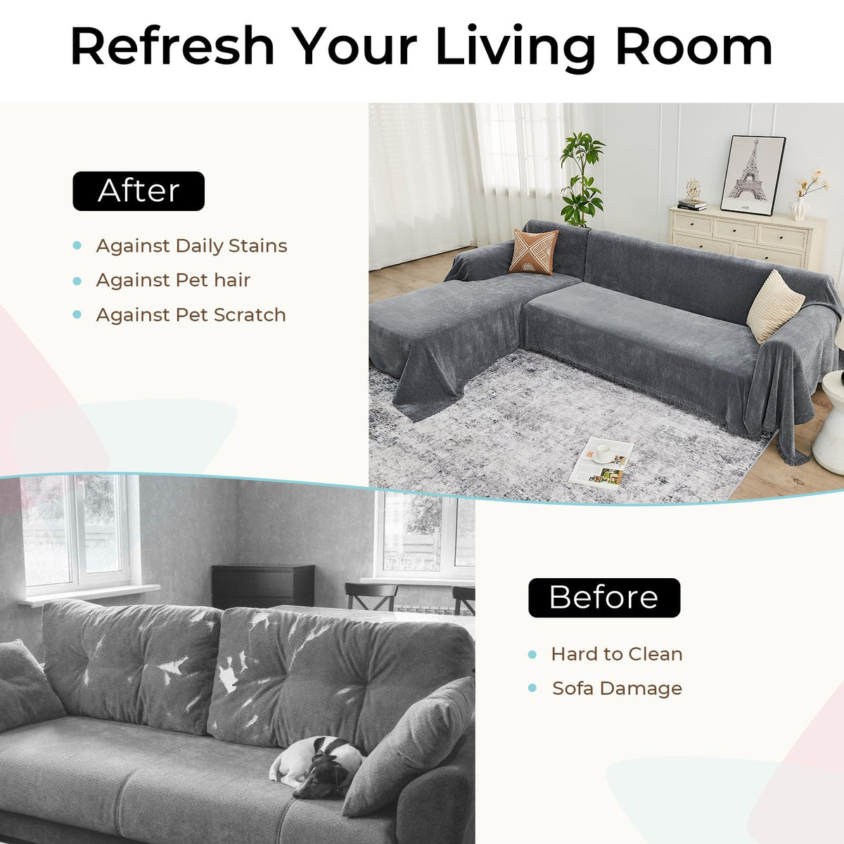 CAPALOCA washable sofa cover stays soft after multiple washes